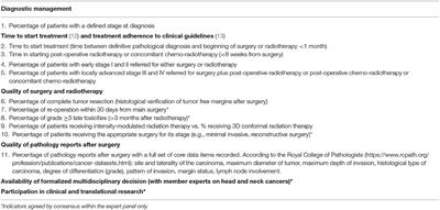 Quality of Care Indicators for Head and Neck Cancers: The Experience of the European Project RARECAREnet